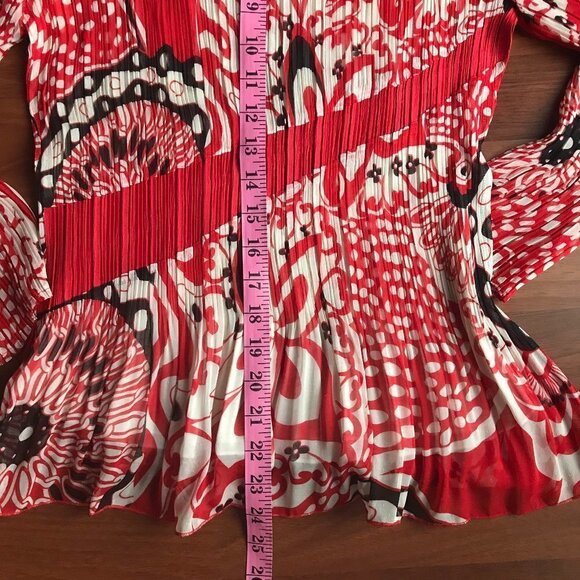 Vintage Y2K Crinkle Pleated Alberto Makali Blouse - Picture 8 of 9